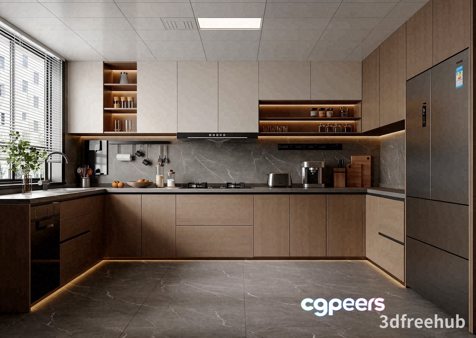 Modern Kitchen Design 3D Model - 22883 - VRAY Render