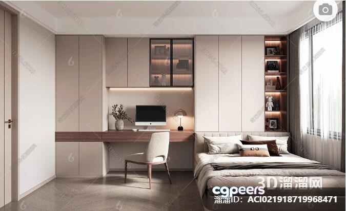 Modern Bedroom 3D Model - 16653 - VRAY Render