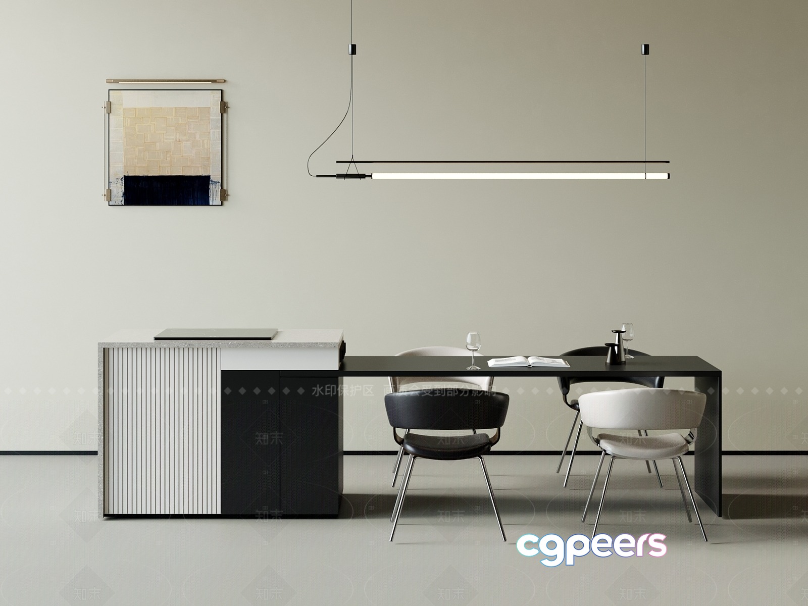 Modern Dining Room 3D Model - 18250 - VRAY Render Modern Dining Room 3D Model - 18250 - VRAY Render