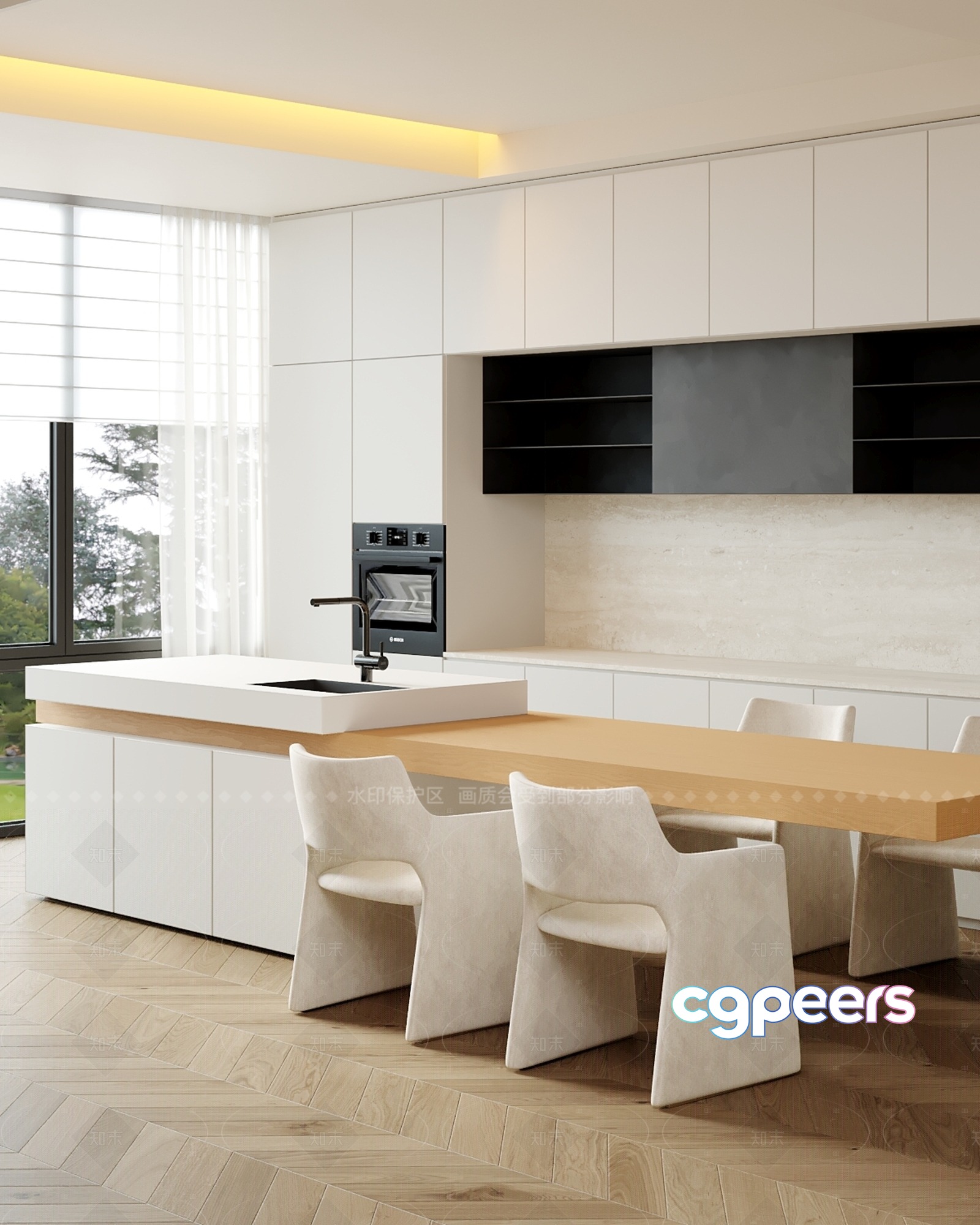 Modern Kitchen 3D Model - 16977 - VRAY Render Modern Kitchen 3D Model - 16977 - VRAY Render