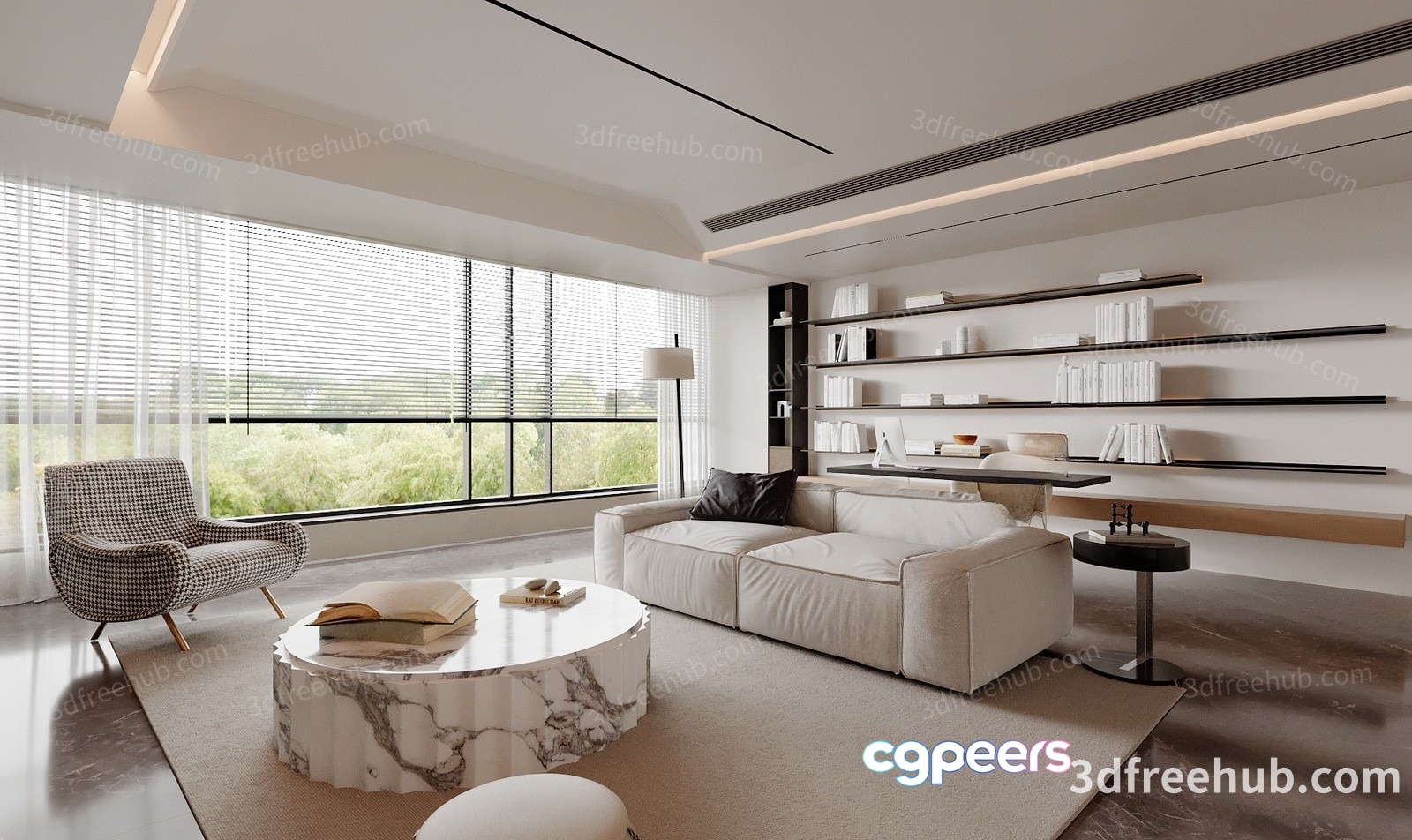 Modern Living Room 3D Model - 18764 - VRAY Render Modern Living Room 3D Model - 18764 - VRAY Render