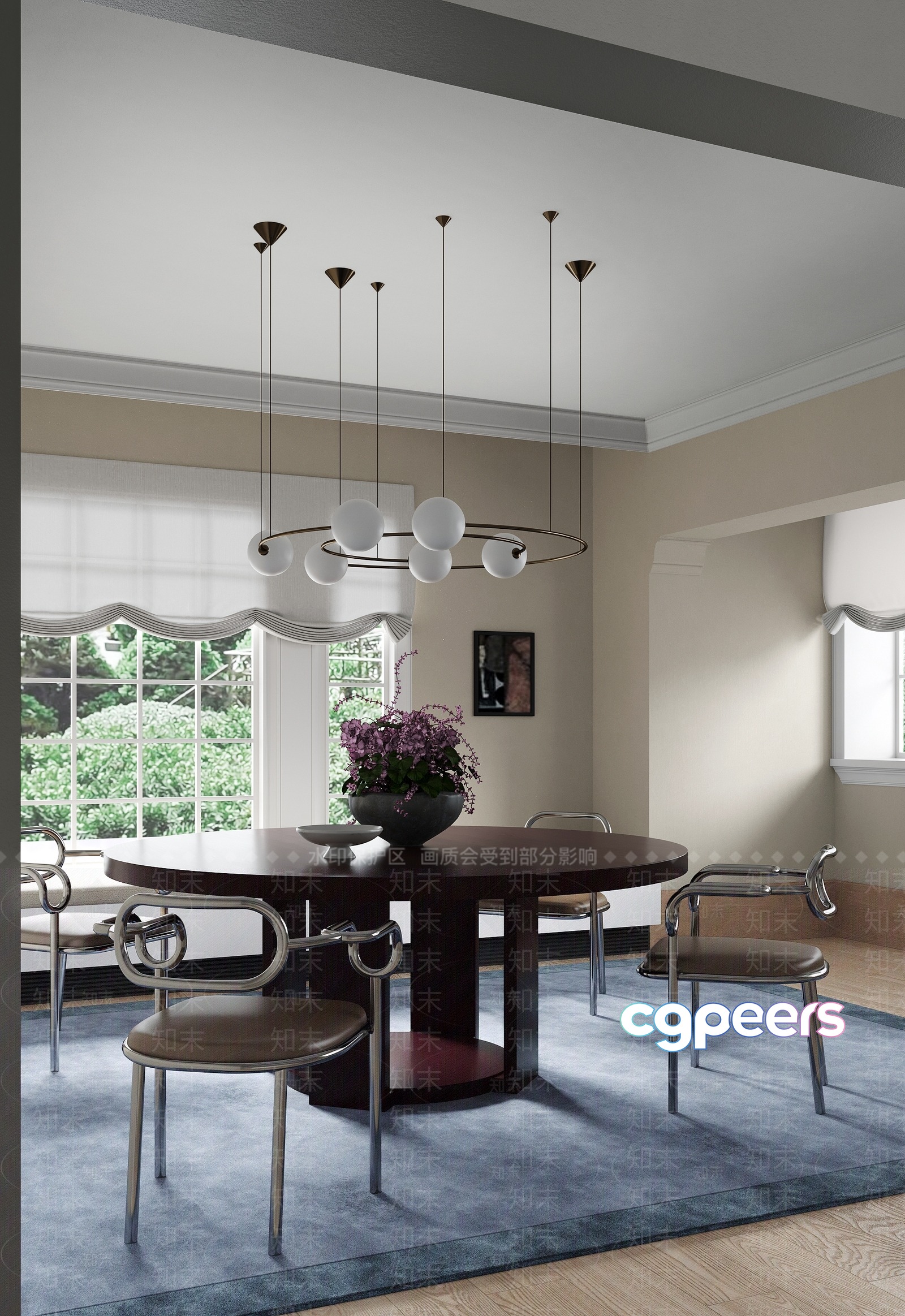 Modern Dining Room 3D Model - 9045 - VRAY Render