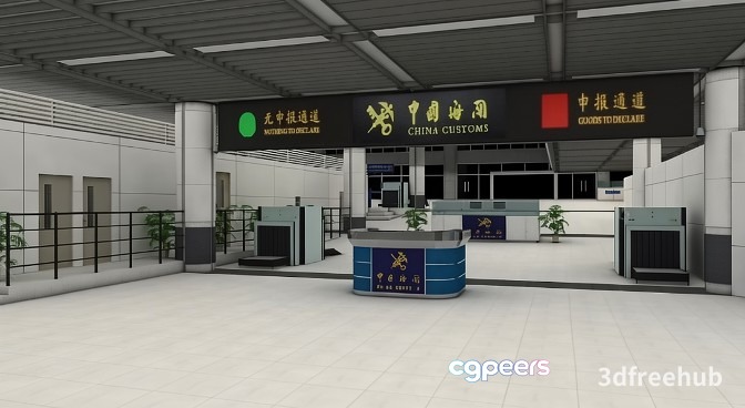 A Large Empty Airport Terminal 3D Model - 7922 - VRAY Render A Large Empty Airport Terminal 3D Model - 7922 - VRAY Render