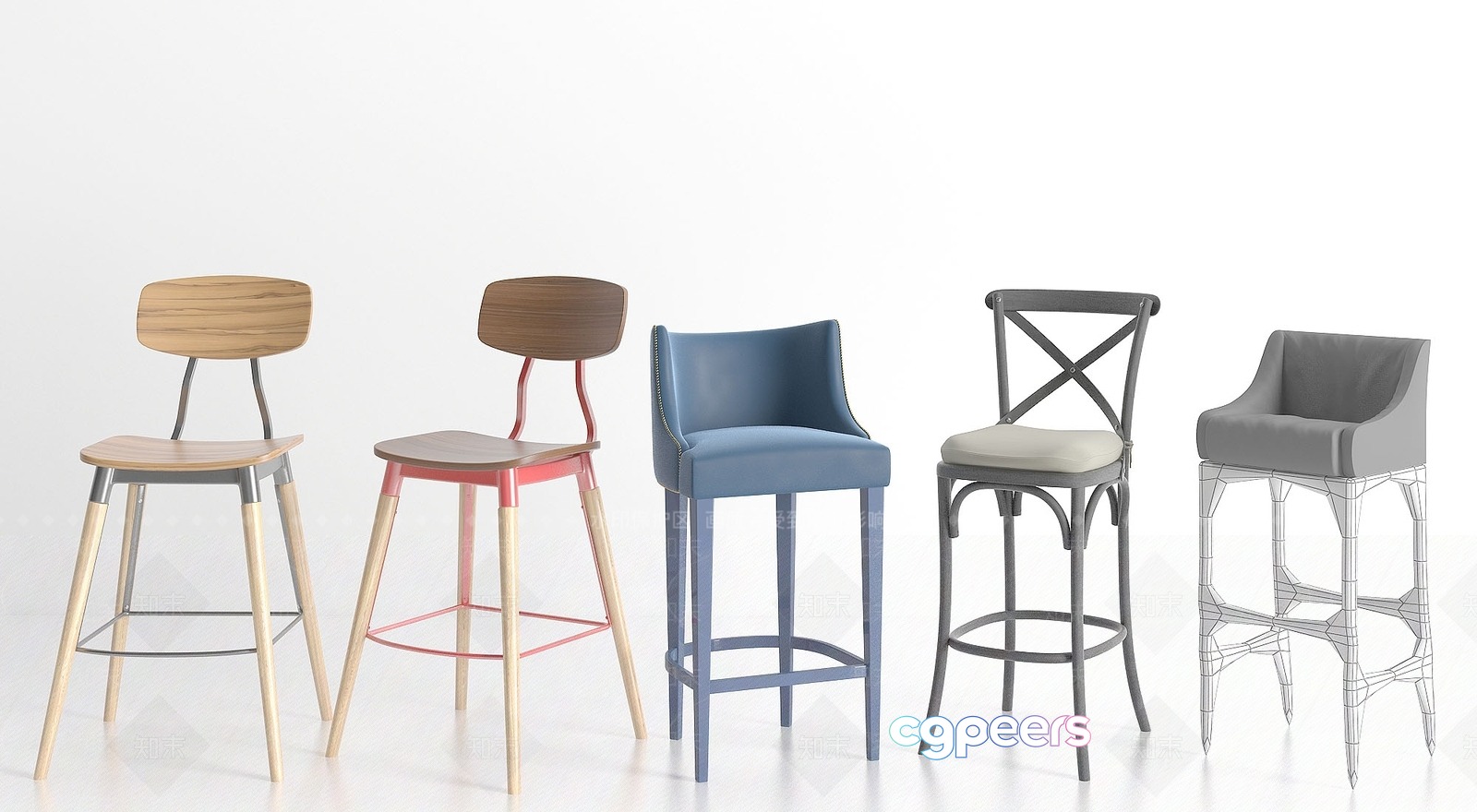 A Row Of Bar Stools 3D Model - 3932 - VRAY Render A Row Of Bar Stools 3D Model - 3932 - VRAY Render