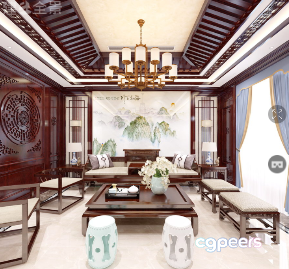 Traditional Living Room 3D Model - 8556 - VRAY Render Traditional Living Room 3D Model - 8556 - VRAY Render