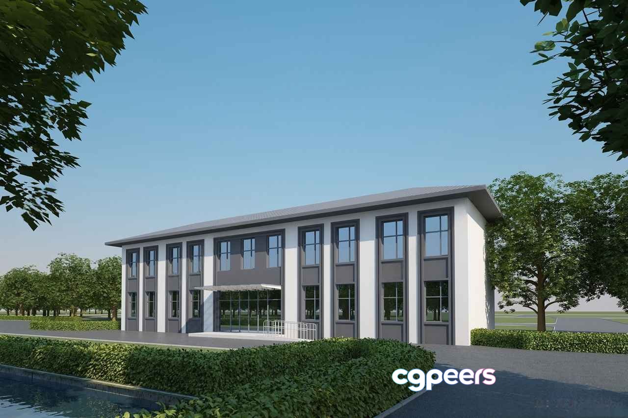A Modern Office Building 3D Model - 5393 - VRAY Render A Modern Office Building 3D Model - 5393 - VRAY Render
