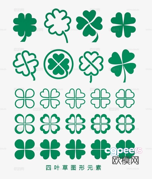 Green Shamrock Designs 3D Model - 906 - VRAY Render Green Shamrock Designs 3D Model - 906 - VRAY Render