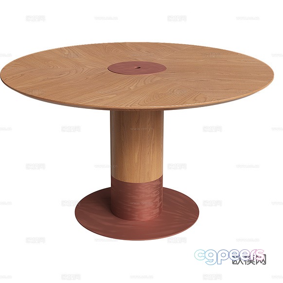 Wooden Round Table 3D Model - 13300 - VRAY Render