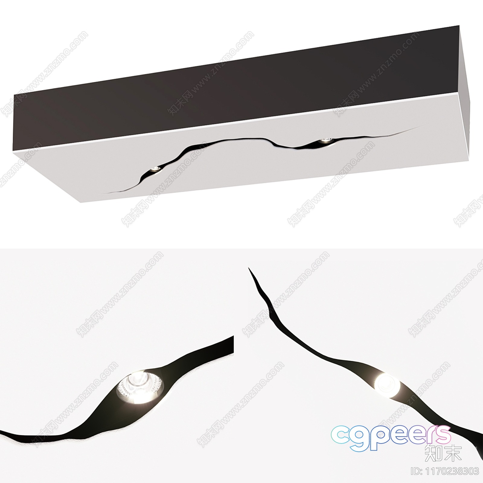 The Image Features A Modern Light Fixture 3D Model - 6665 - CORONA Render