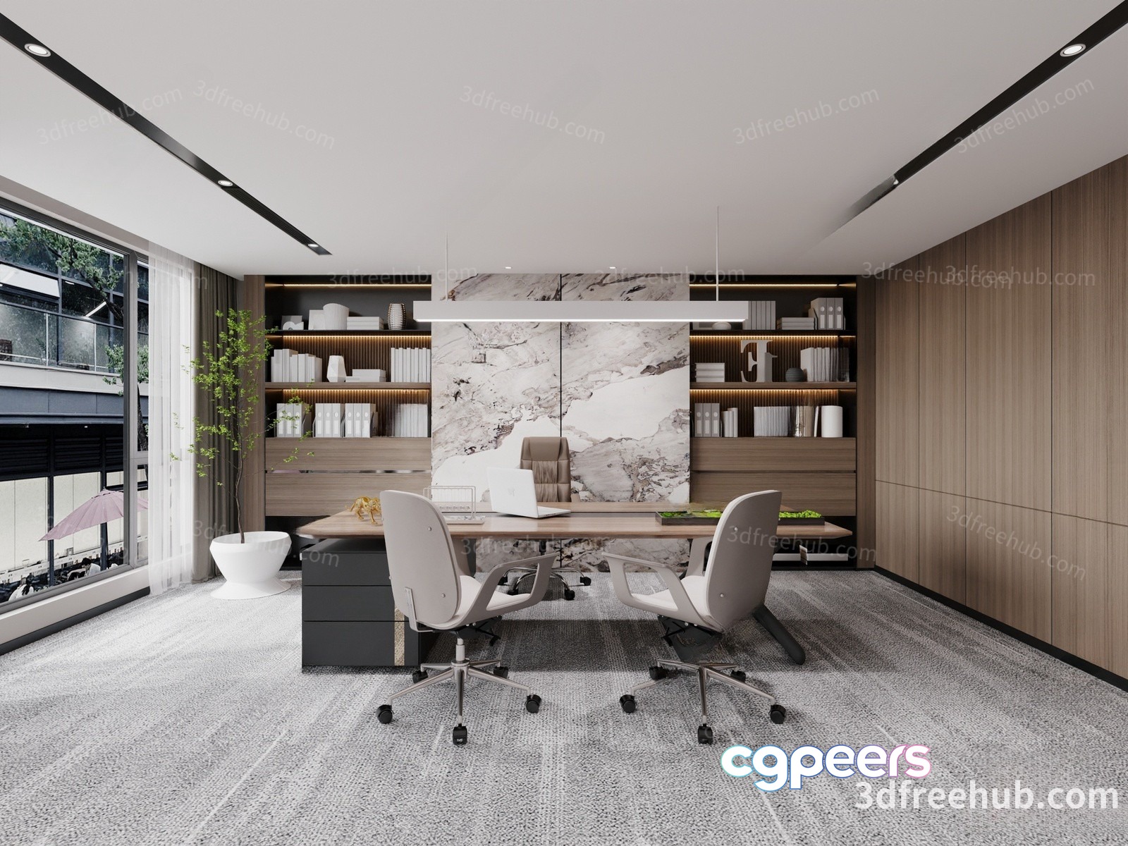 Modern Office Space 3D Model - 18920 - VRAY Render