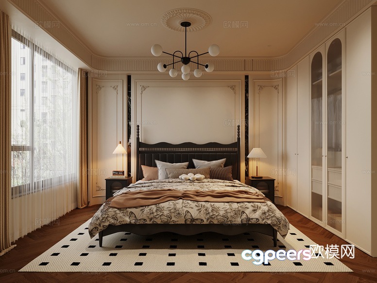 Cozy Bedroom 3D Model - 21390 - VRAY Render