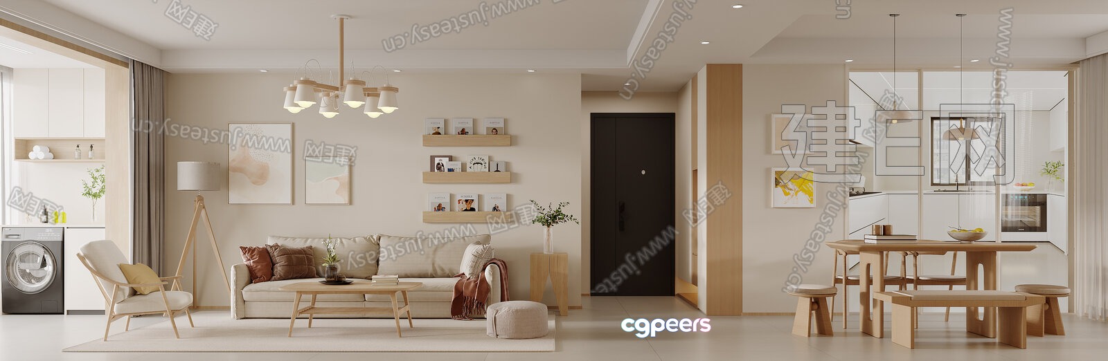 Modern Living Room 3D Model - 20715 - VRAY Render