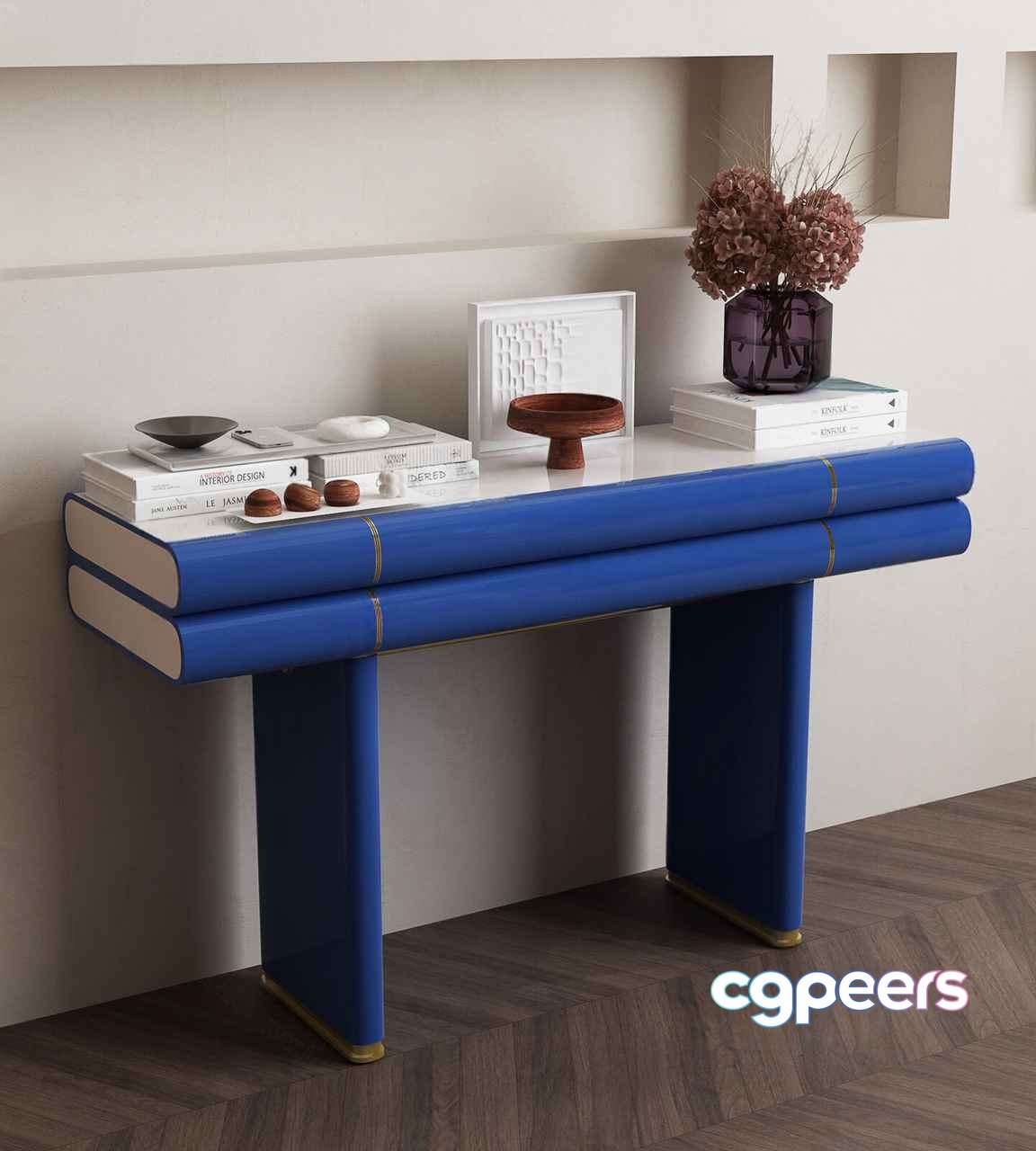 Blue Console Table 3D Model - 16229 - VRAY Render