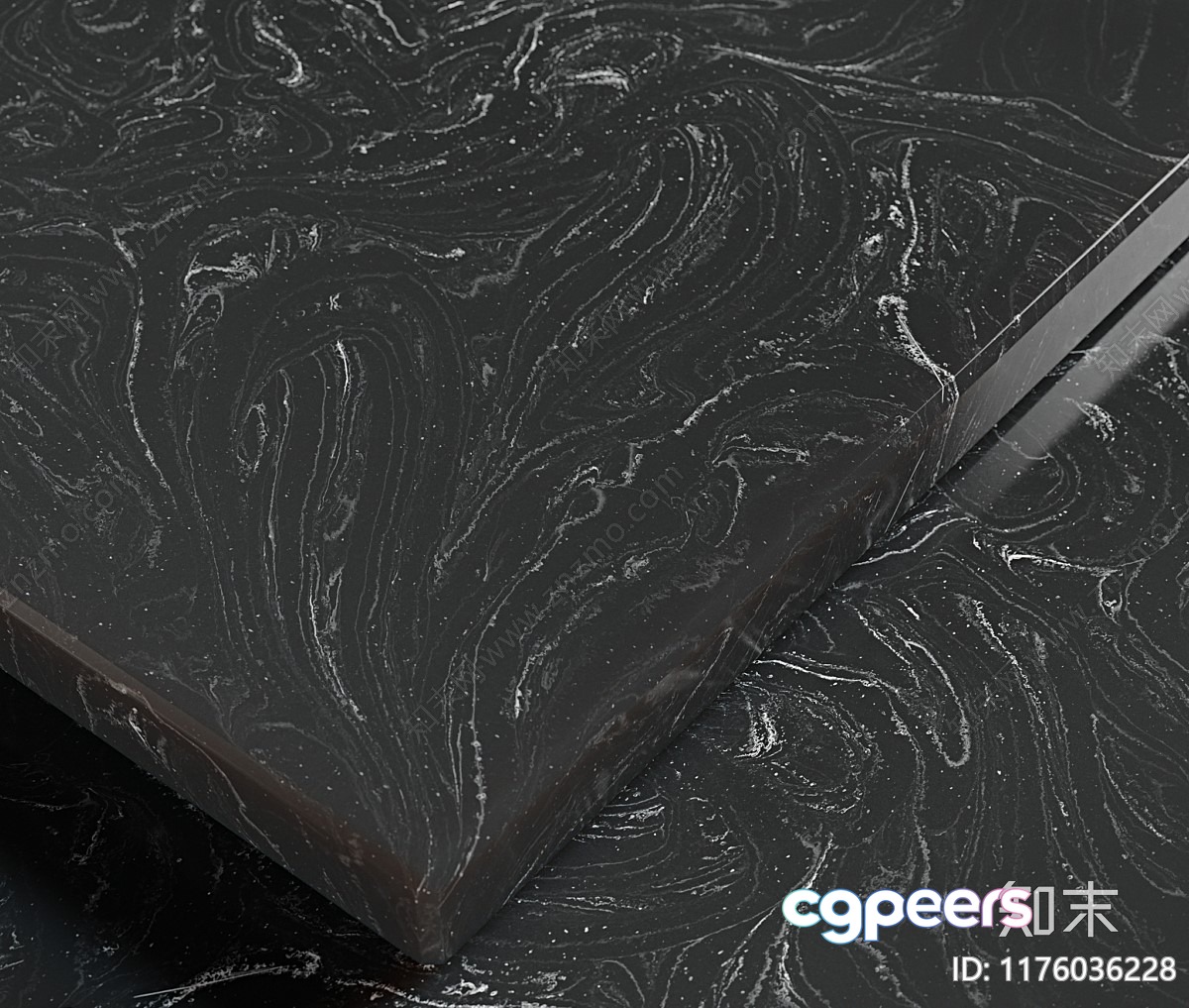 A Black Marble Countertop With A Distinctive White Veining Pattern 3D Model - 781 - CORONA Render A Black Marble Countertop With A Distinctive White Veining Pattern 3D Model - 781 - CORONA Render