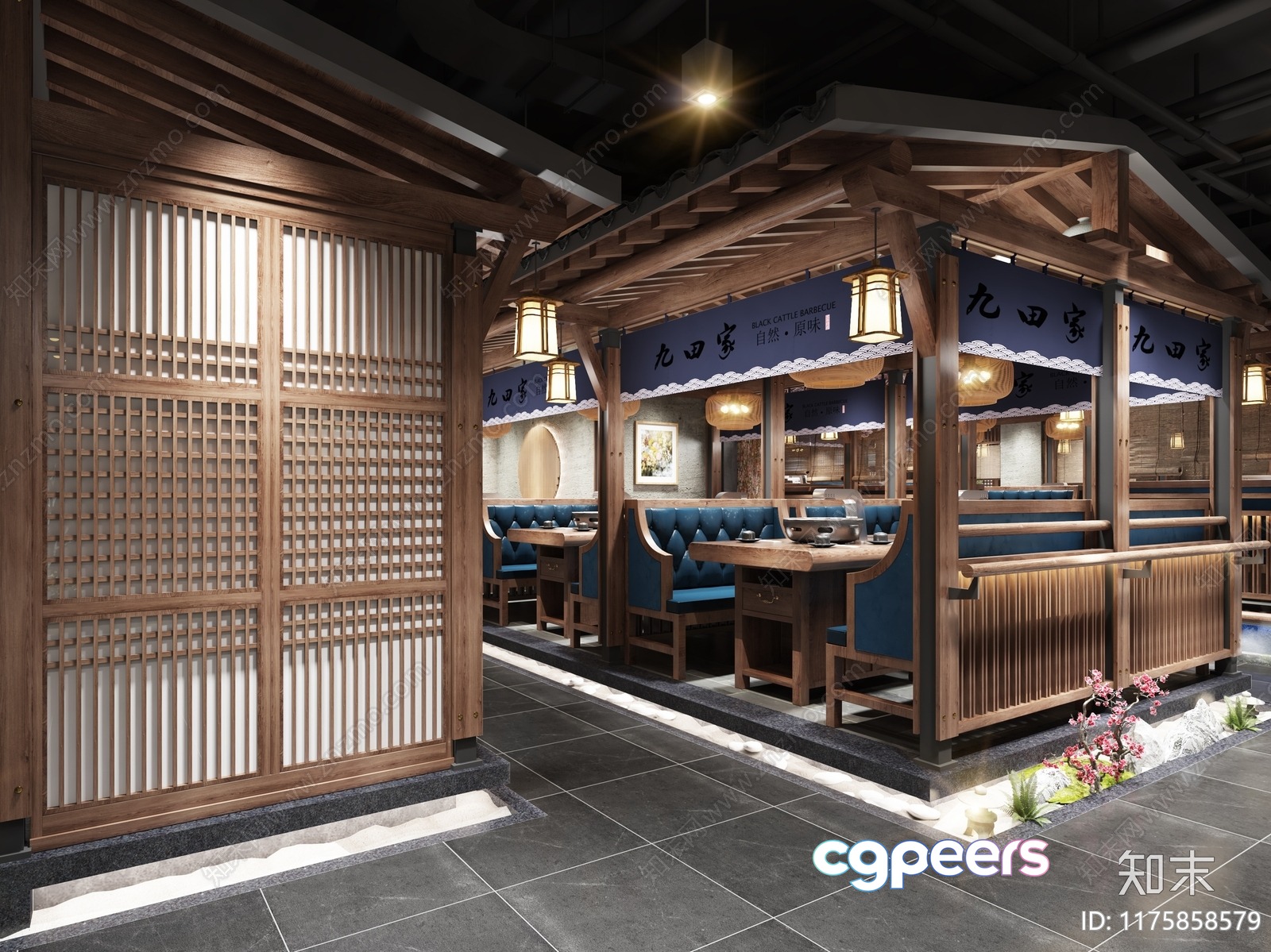 Modern Restaurant Design 3D Model - 12129 - VRAY Render