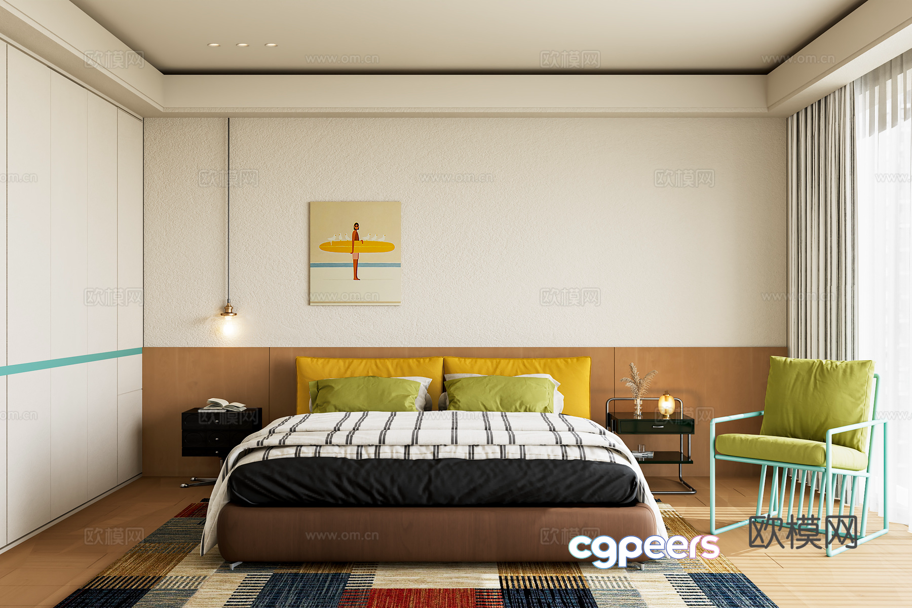 Cozy Bedroom 3D Model - 4652 - VRAY Render