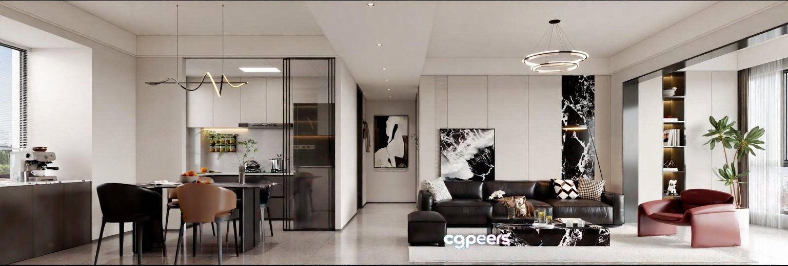 Modern Living Room 3D Model - 15880 - CORONA Render Modern Living Room 3D Model - 15880 - CORONA Render