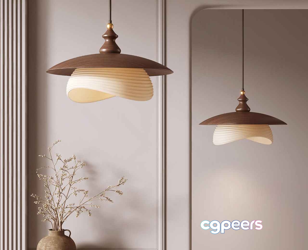A Brown Light Fixture 3D Model - 18530 - VRAY Render