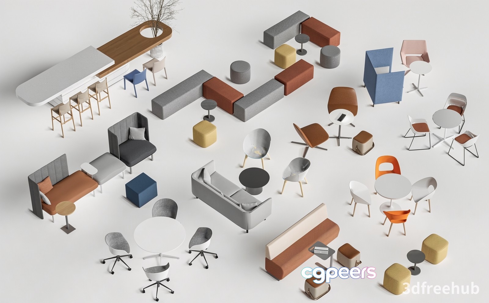 Modern Office Furniture 3D Model - 19309 - VRAY Render Modern Office Furniture 3D Model - 19309 - VRAY Render