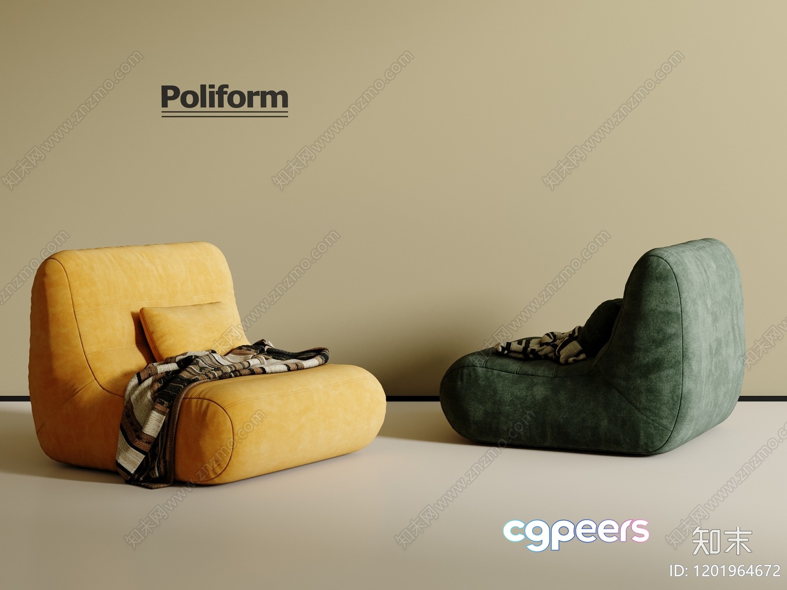Modern Living Room 3D Model - 4165 - CORONA Render