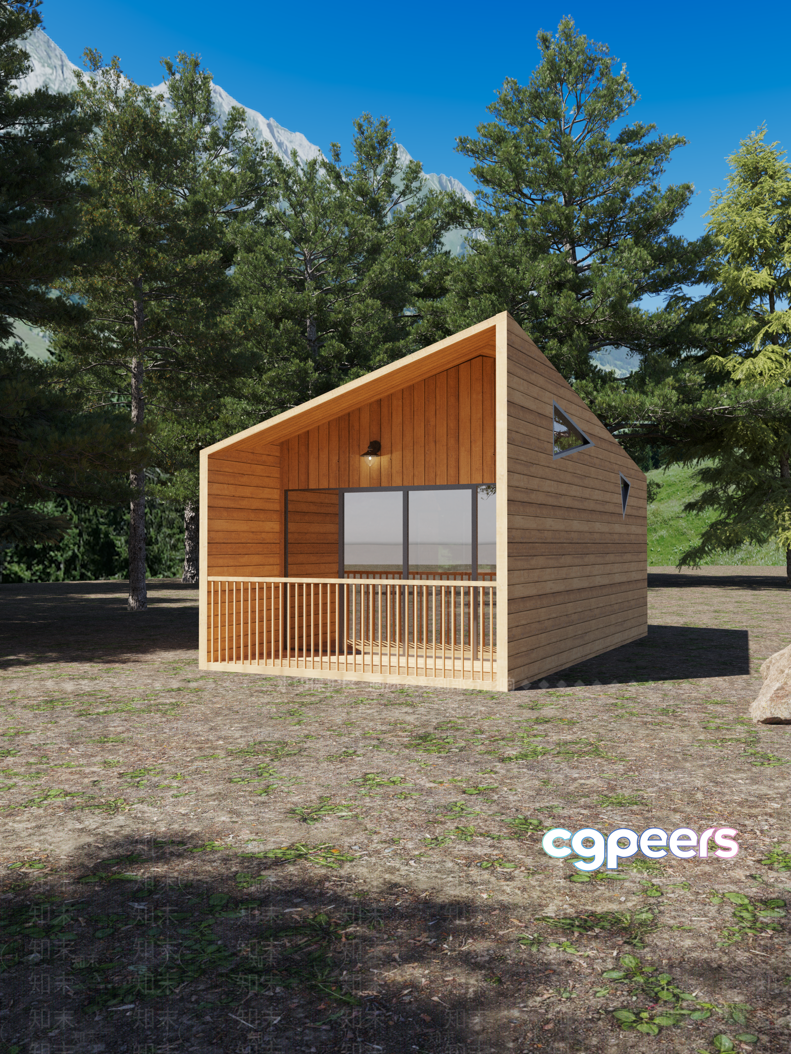 A Wooden Cabin 3D Model - 4682 - VRAY Render A Wooden Cabin 3D Model - 4682 - VRAY Render
