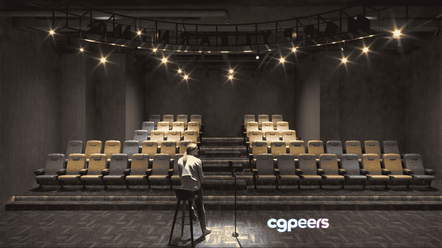 A Person Standing On A Stage With A Microphone 3D Model - 14699 - VRAY Render A Person Standing On A Stage With A Microphone 3D Model - 14699 - VRAY Render