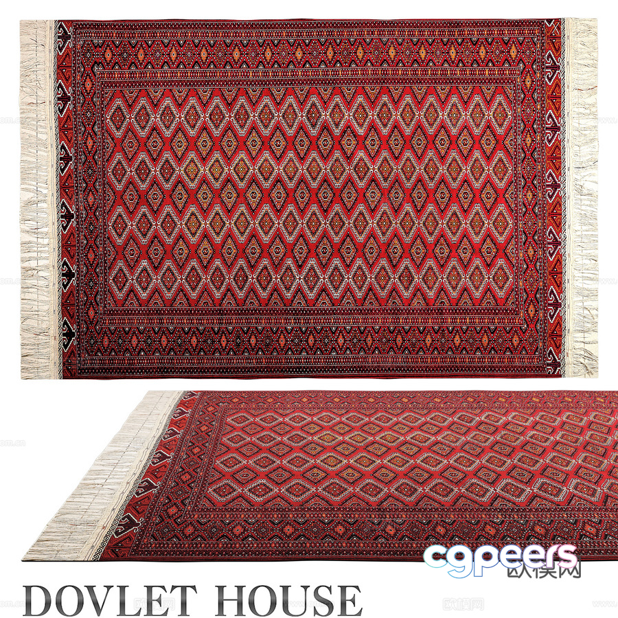 Red And Brown Rug 3D Model - 11373 - VRAY Render