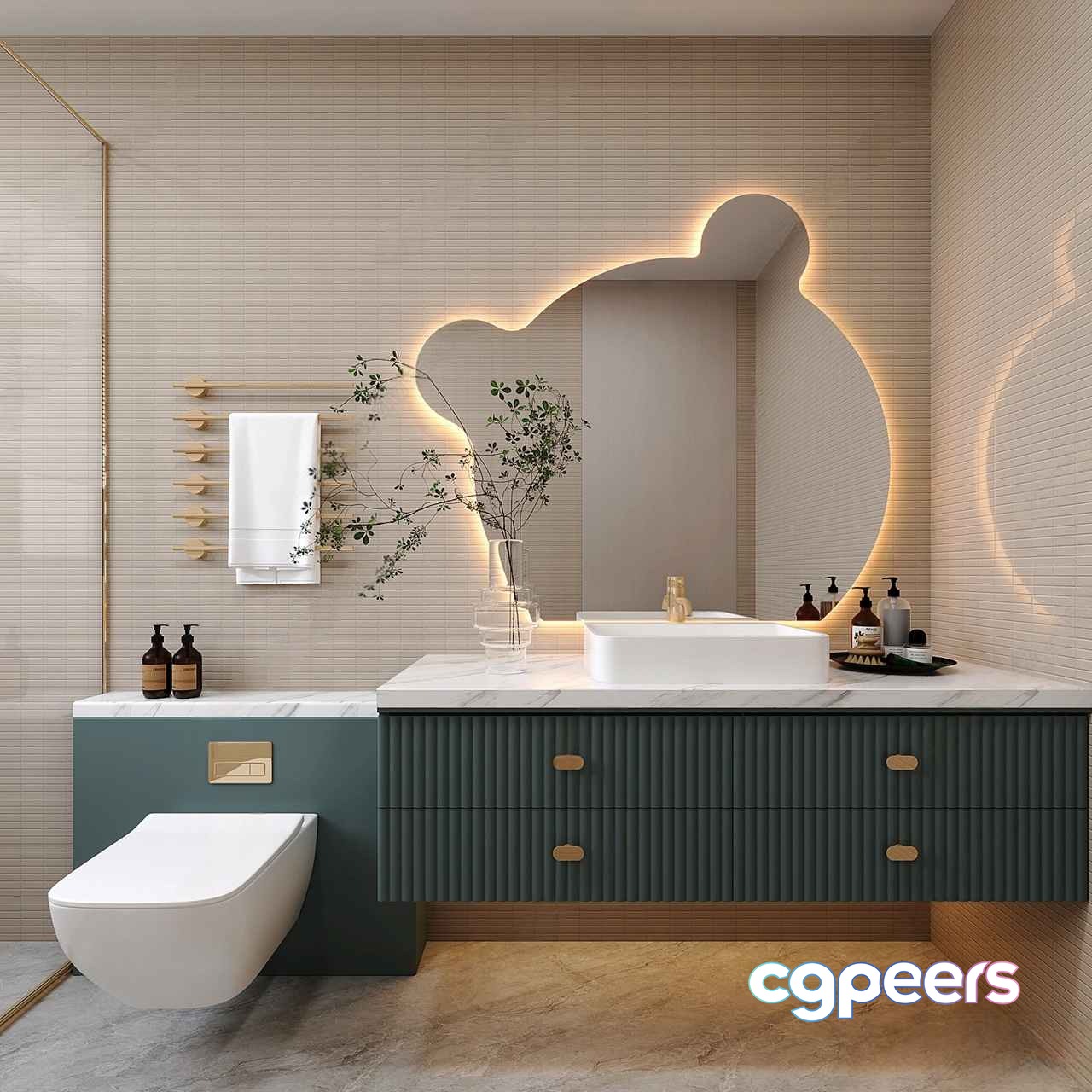 Modern Bathroom Vanity 3D Model - 18161 - VRAY Render