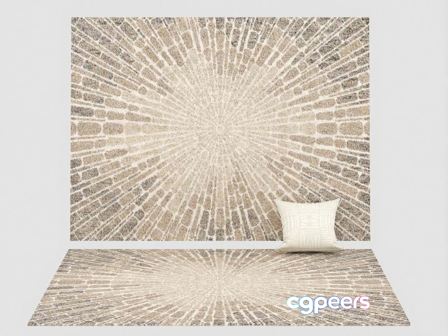 A Beige Brick Wall With A White Pillow On It 3D Model - 20048 - VRAY Render A Beige Brick Wall With A White Pillow On It 3D Model - 20048 - VRAY Render