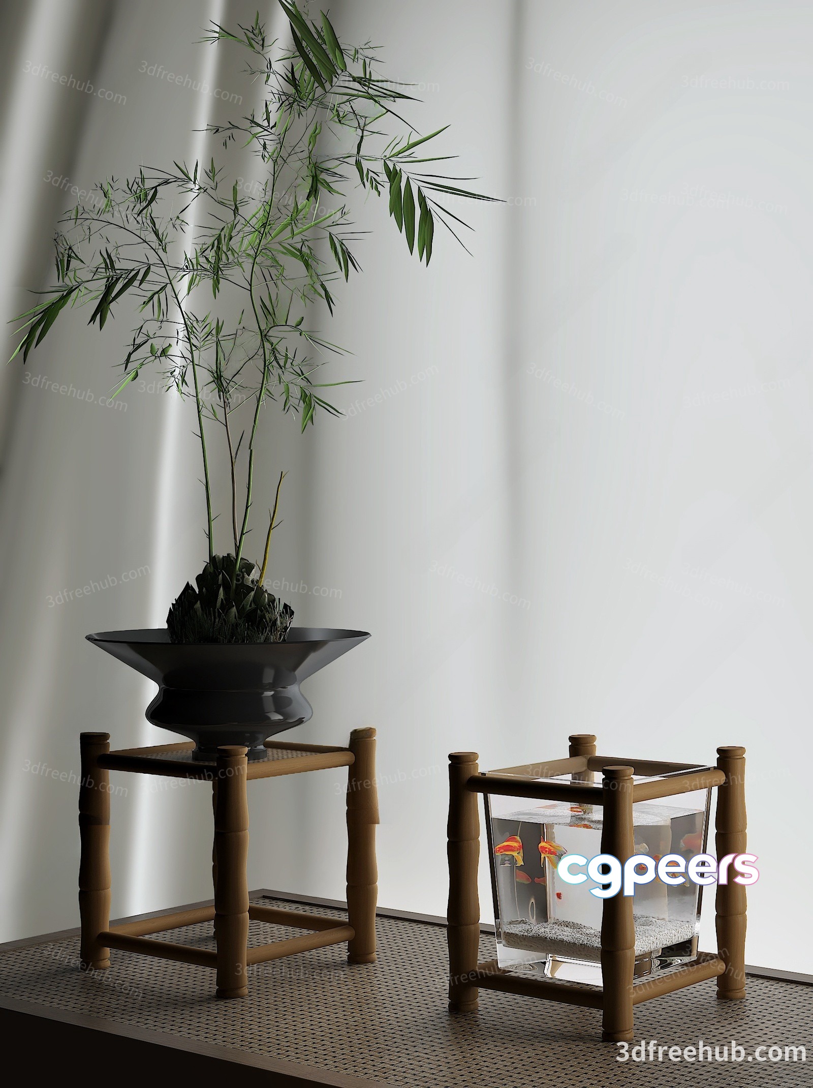 A Bamboo Plant And A Fish Tank 3D Model - 20534 - VRAY Render A Bamboo Plant And A Fish Tank 3D Model - 20534 - VRAY Render