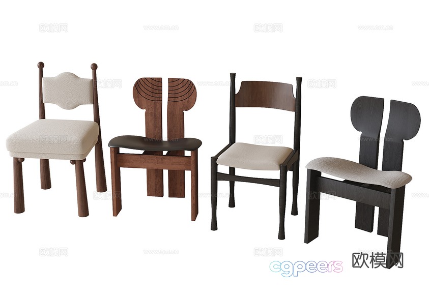 Wooden Dining Chairs 3D Model - 3130 - VRAY Render Wooden Dining Chairs 3D Model - 3130 - VRAY Render