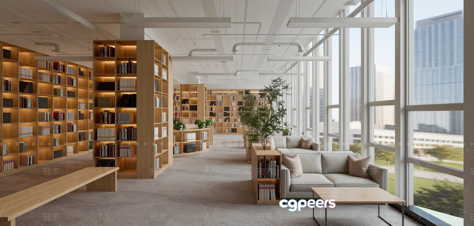 Modern Library Room 3D Model - 1795 - VRAY Render Modern Library Room 3D Model - 1795 - VRAY Render