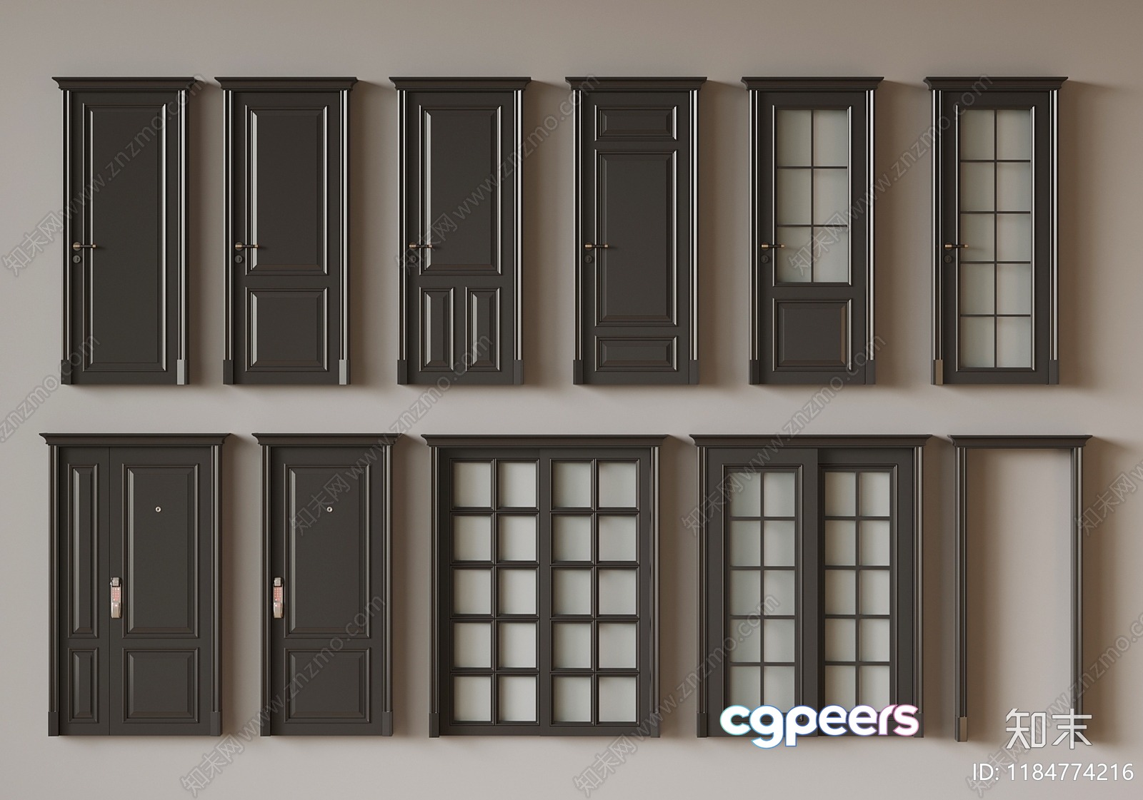 Gray Cabinet Doors 3D Model - 18156 - VRAY Render
