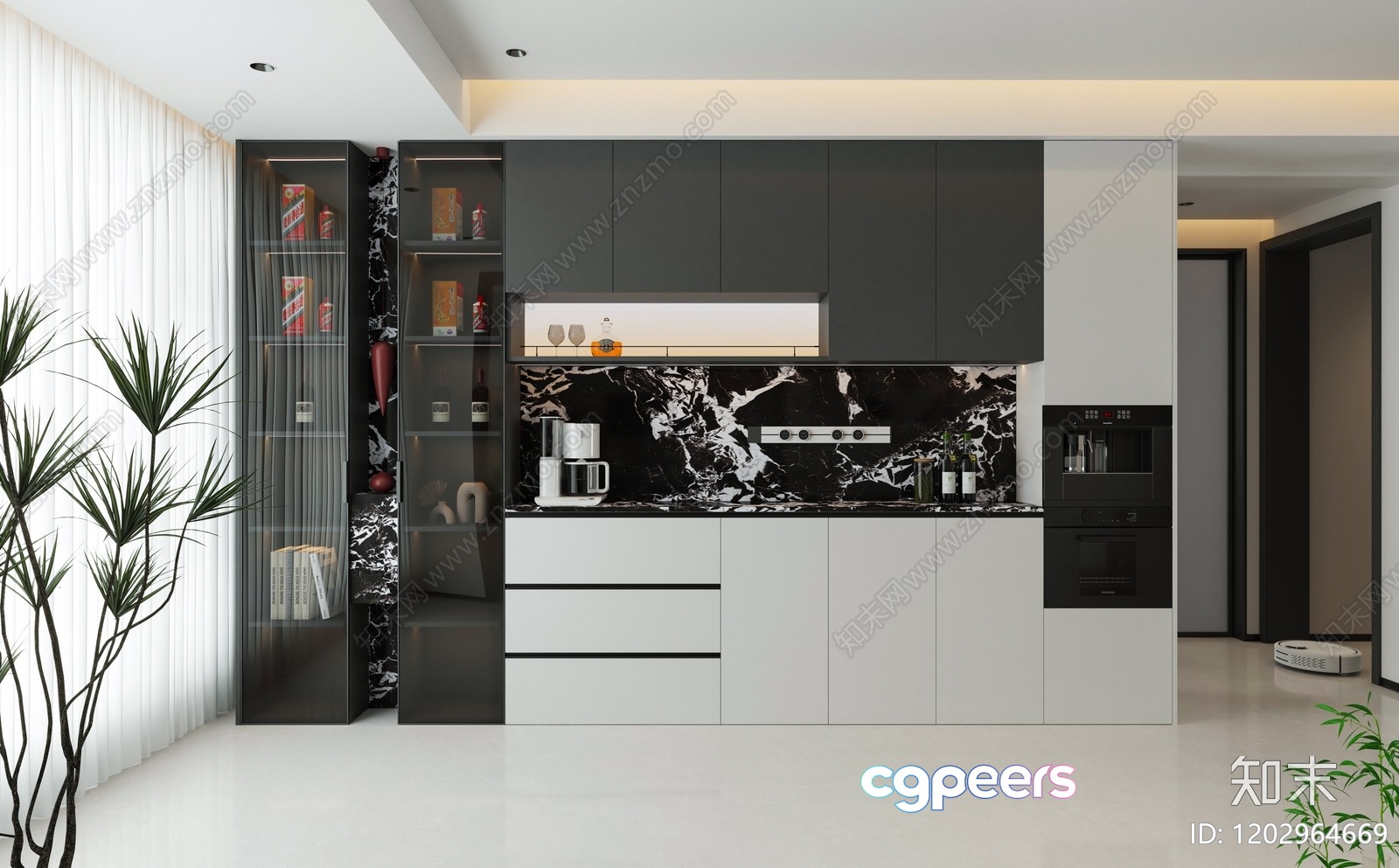 Modern Kitchen Design 3D Model - 22108 - VRAY Render