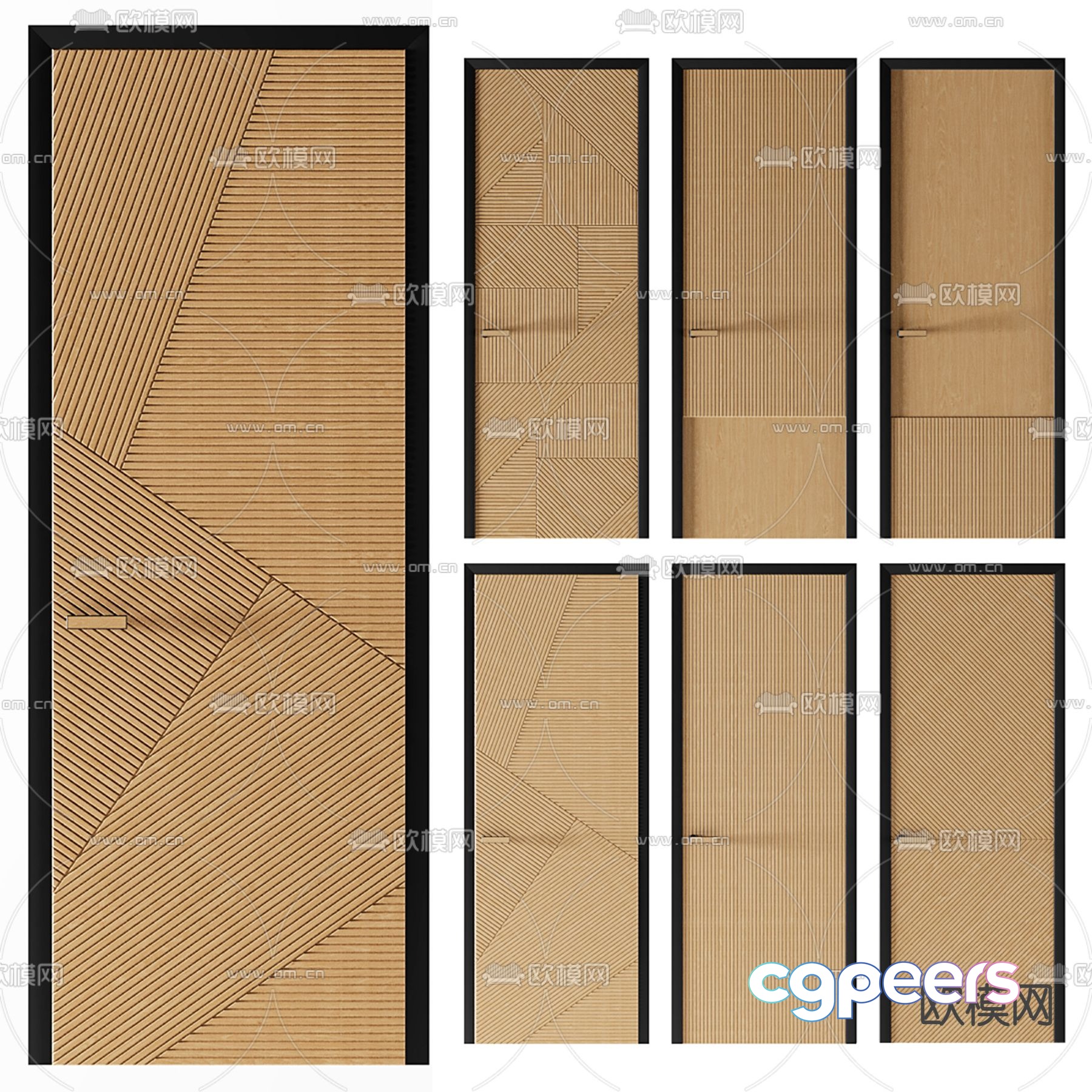 Modern Wooden Doors 3D Model - 13010 - VRAY Render