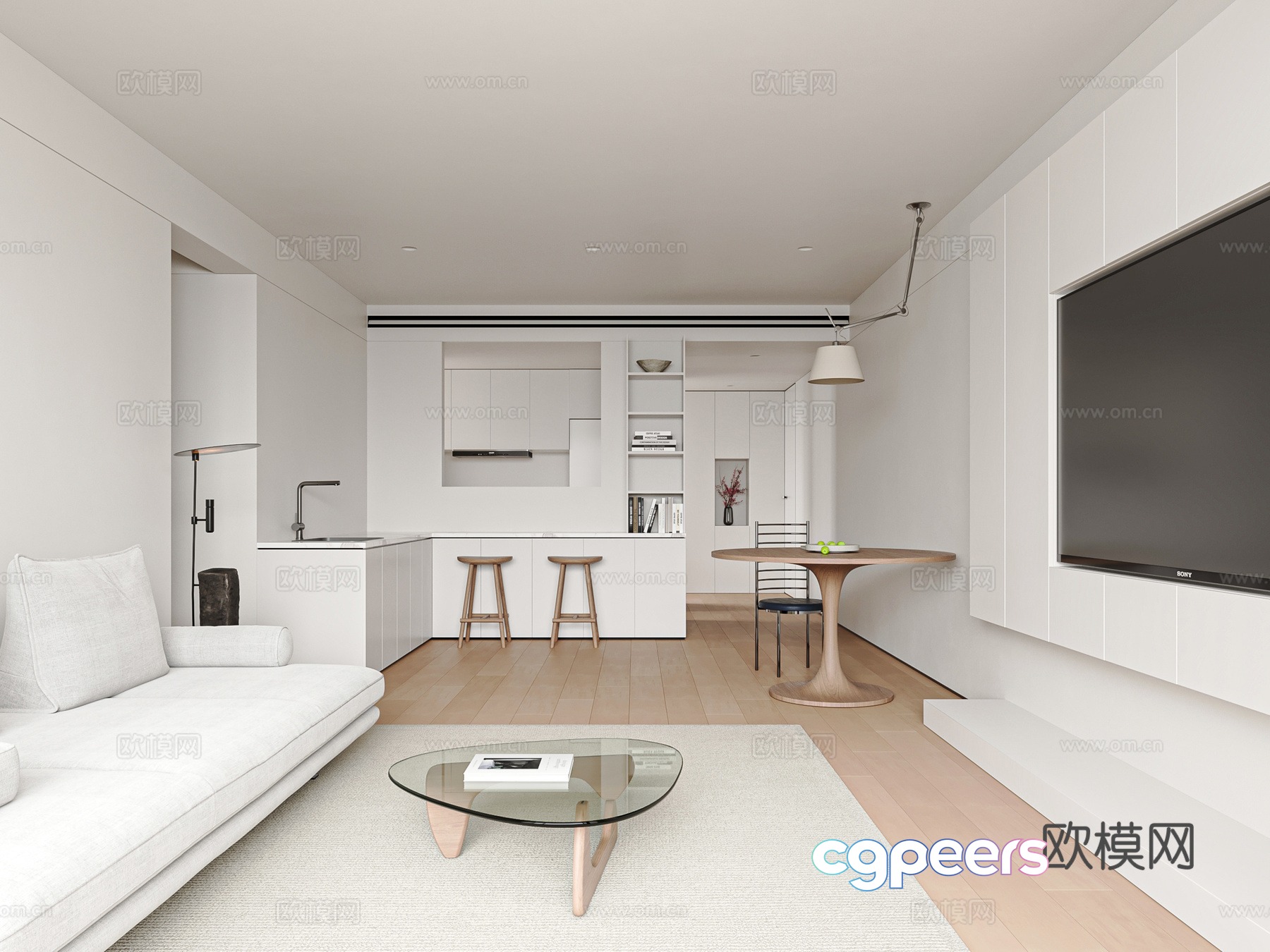Modern Living Room 3D Model - 7644 - CORONA Render