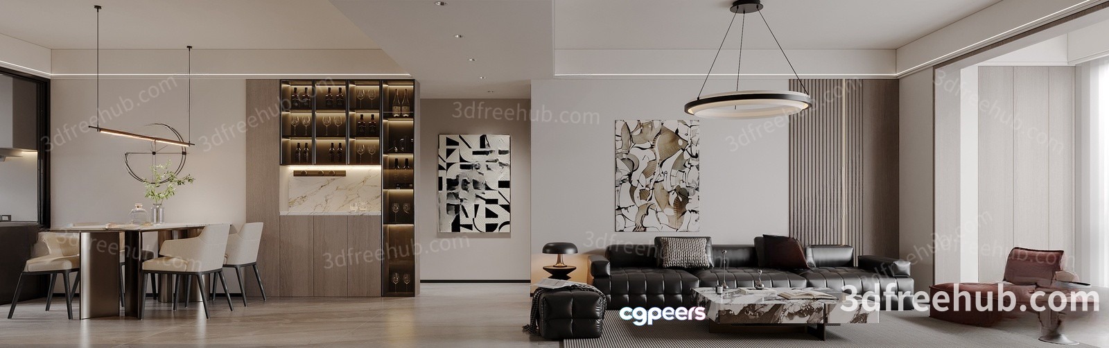 Modern Living Room 3D Model - 18733 - VRAY Render Modern Living Room 3D Model - 18733 - VRAY Render