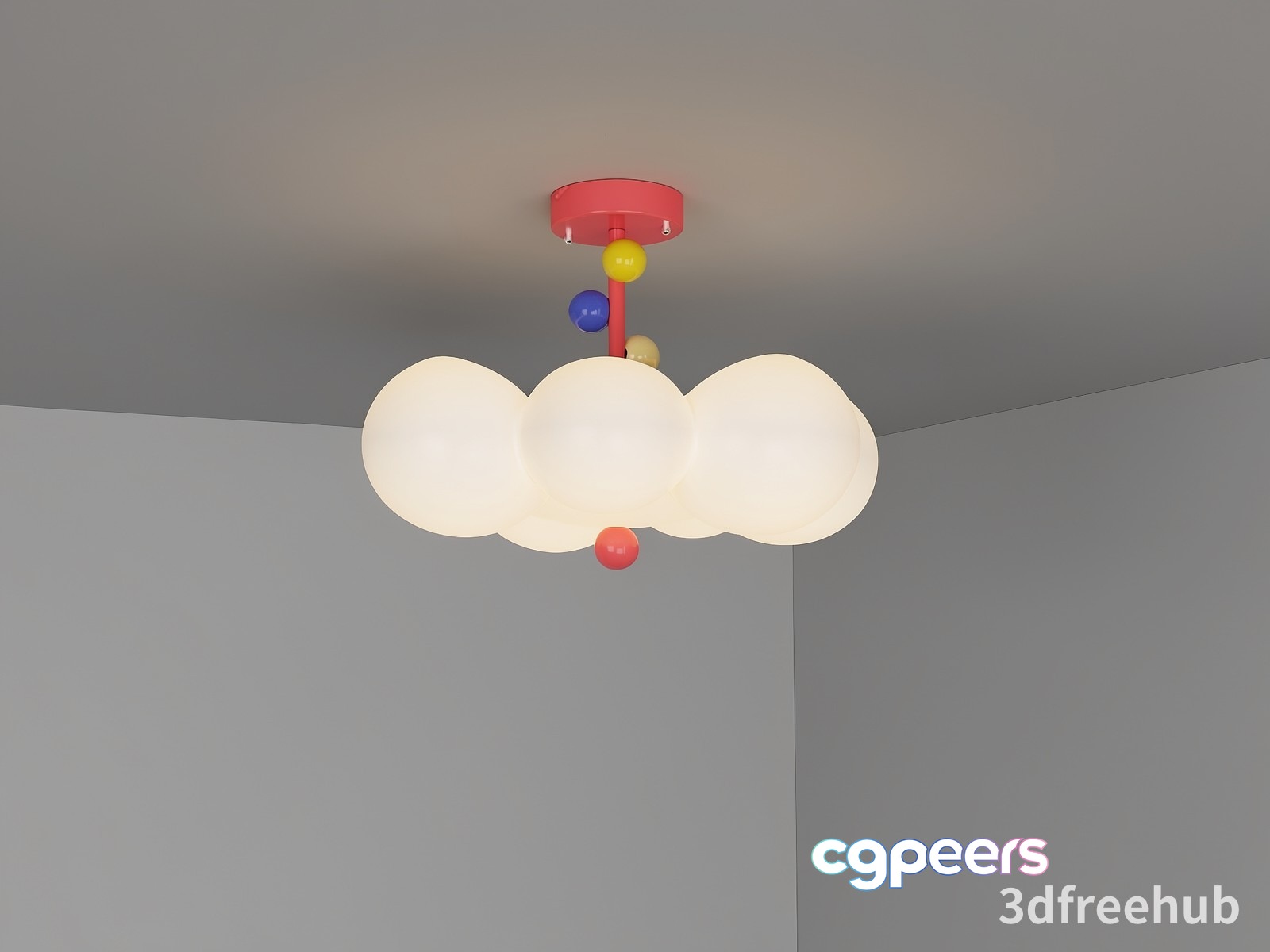 A White Cloud-Shaped Light Fixture 3D Model - 23333 - VRAY Render A White Cloud-Shaped Light Fixture 3D Model - 23333 - VRAY Render