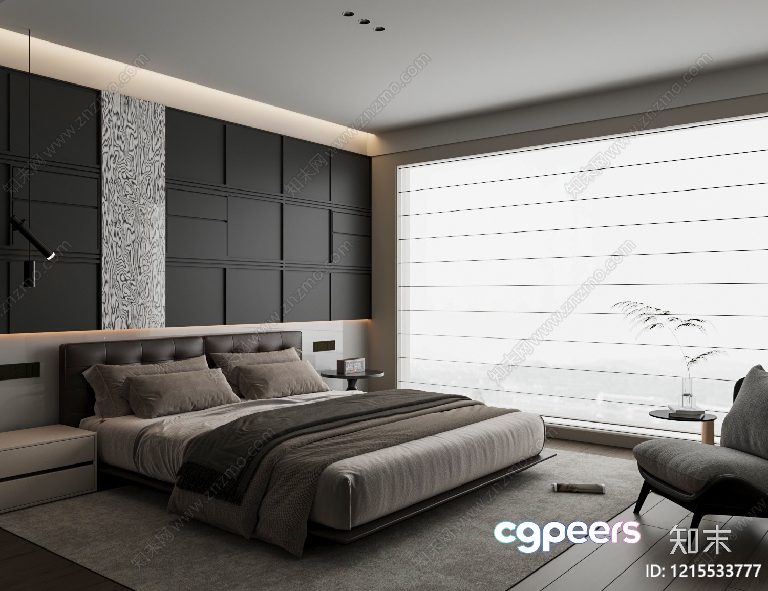 Cozy Modern Bedroom 3D Model - 17223 - VRAY Render Cozy Modern Bedroom 3D Model - 17223 - VRAY Render
