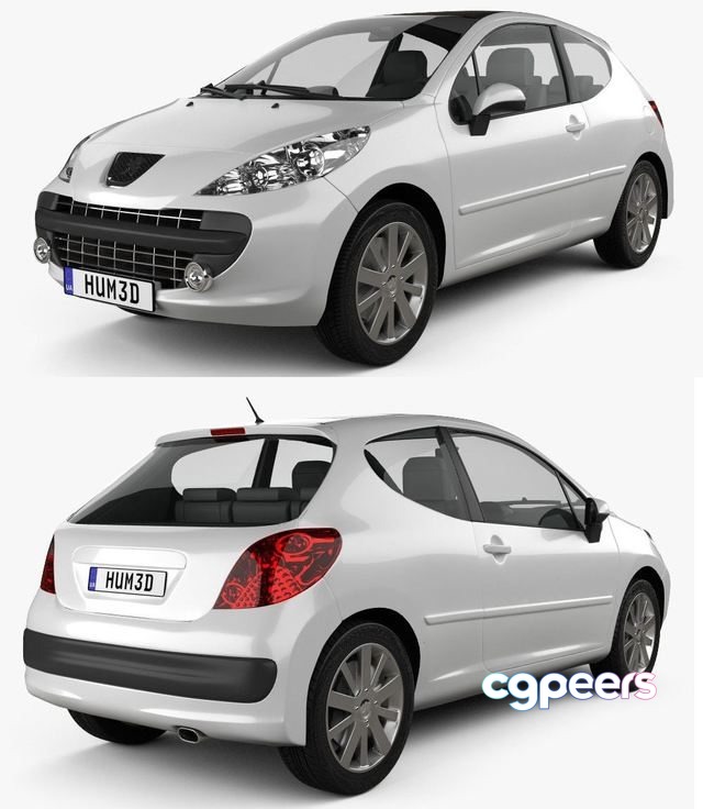 3D Game Assets - Peugeot 207 2006 3D Game Assets - Peugeot 207 2006