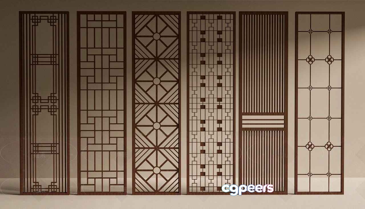 Wooden Decorative Panels 3D Model - 9721 - VRAY Render