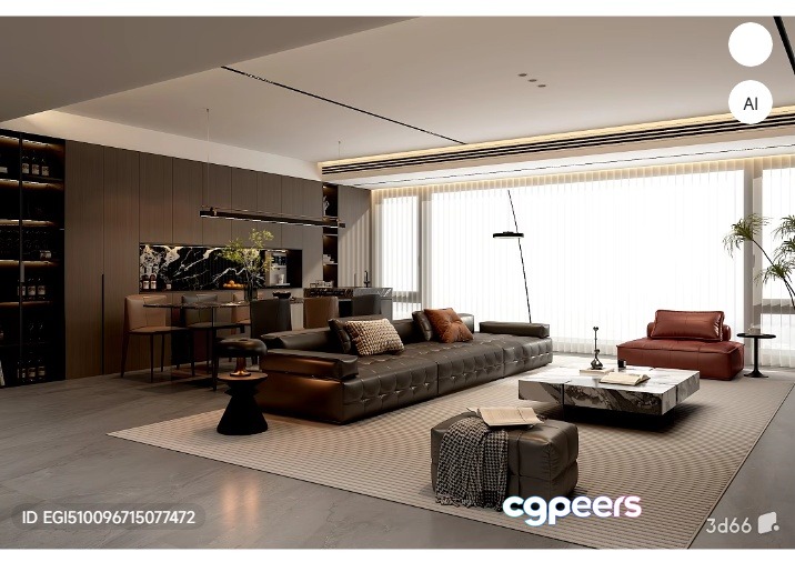 Modern Living Room 3D Model - 5586 - VRAY Render Modern Living Room 3D Model - 5586 - VRAY Render