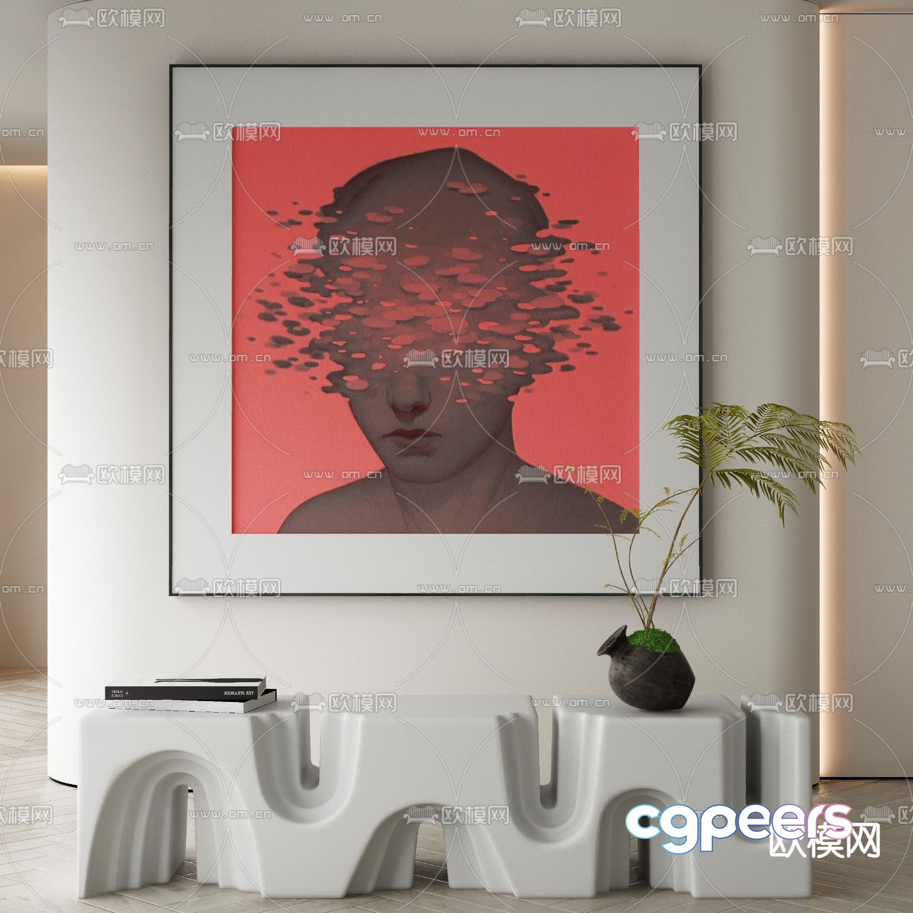 A Modern Living Room 3D Model - 14052 - VRAY Render