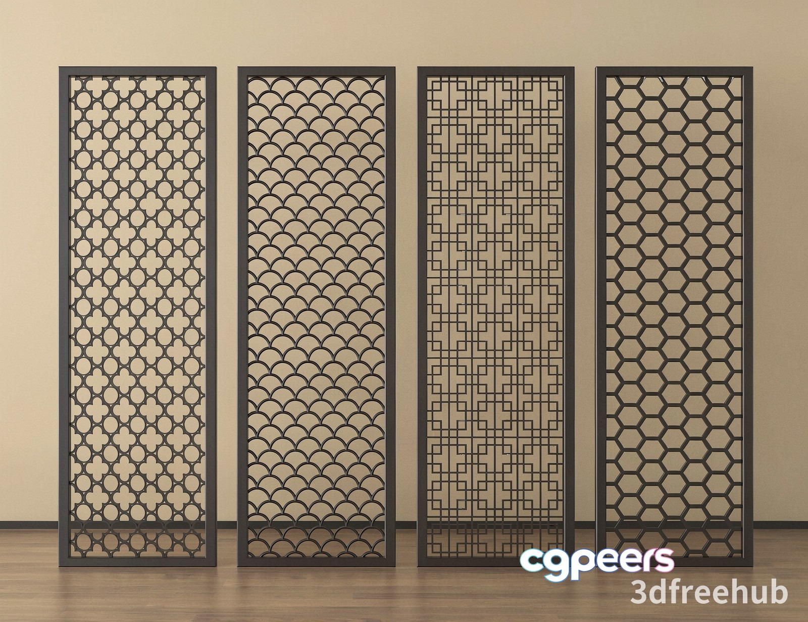 Metal Room Dividers 3D Model - 18915 - VRAY Render