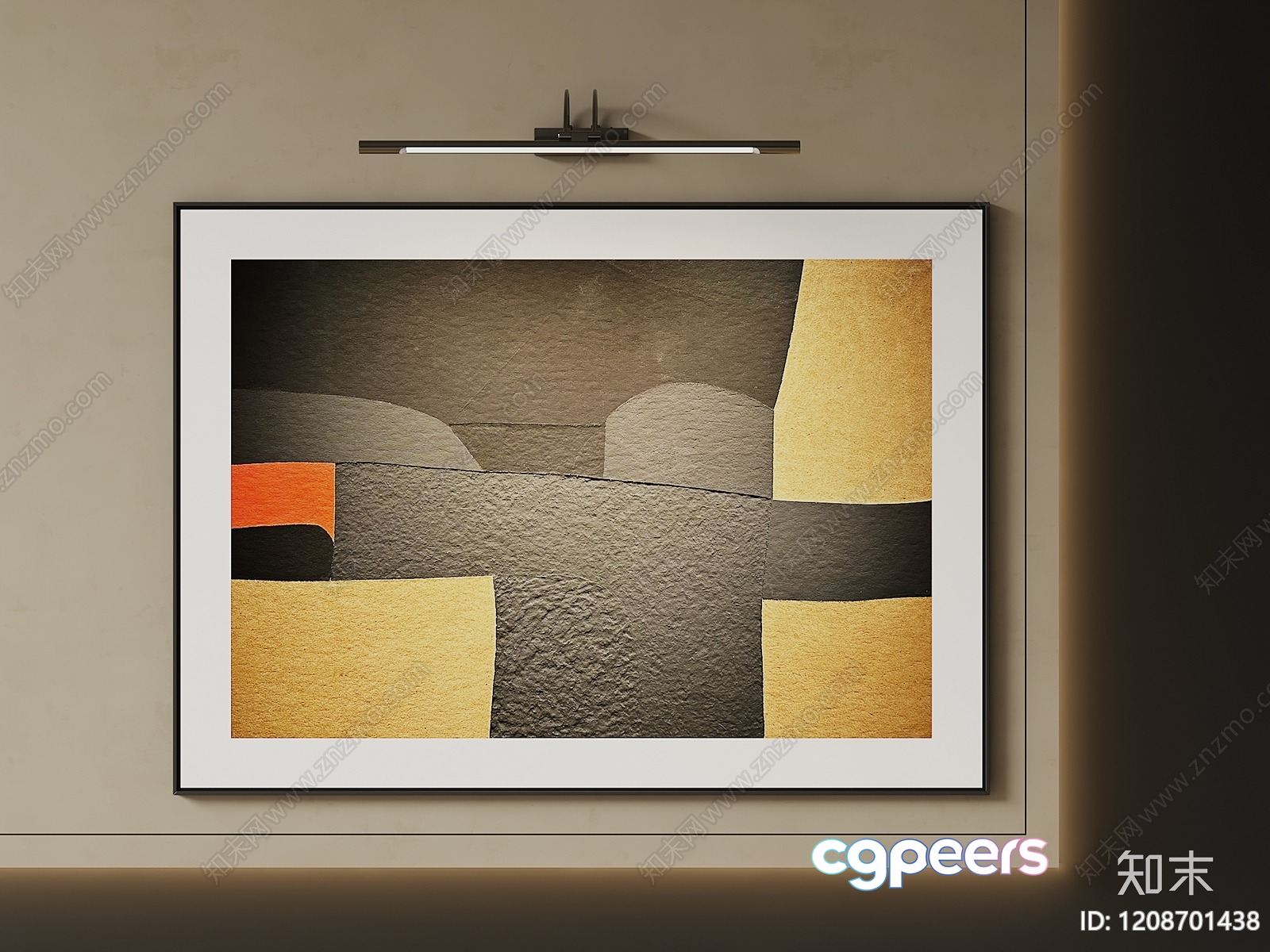 Modern Abstract Art Piece 3D Model - 6561 - VRAY Render