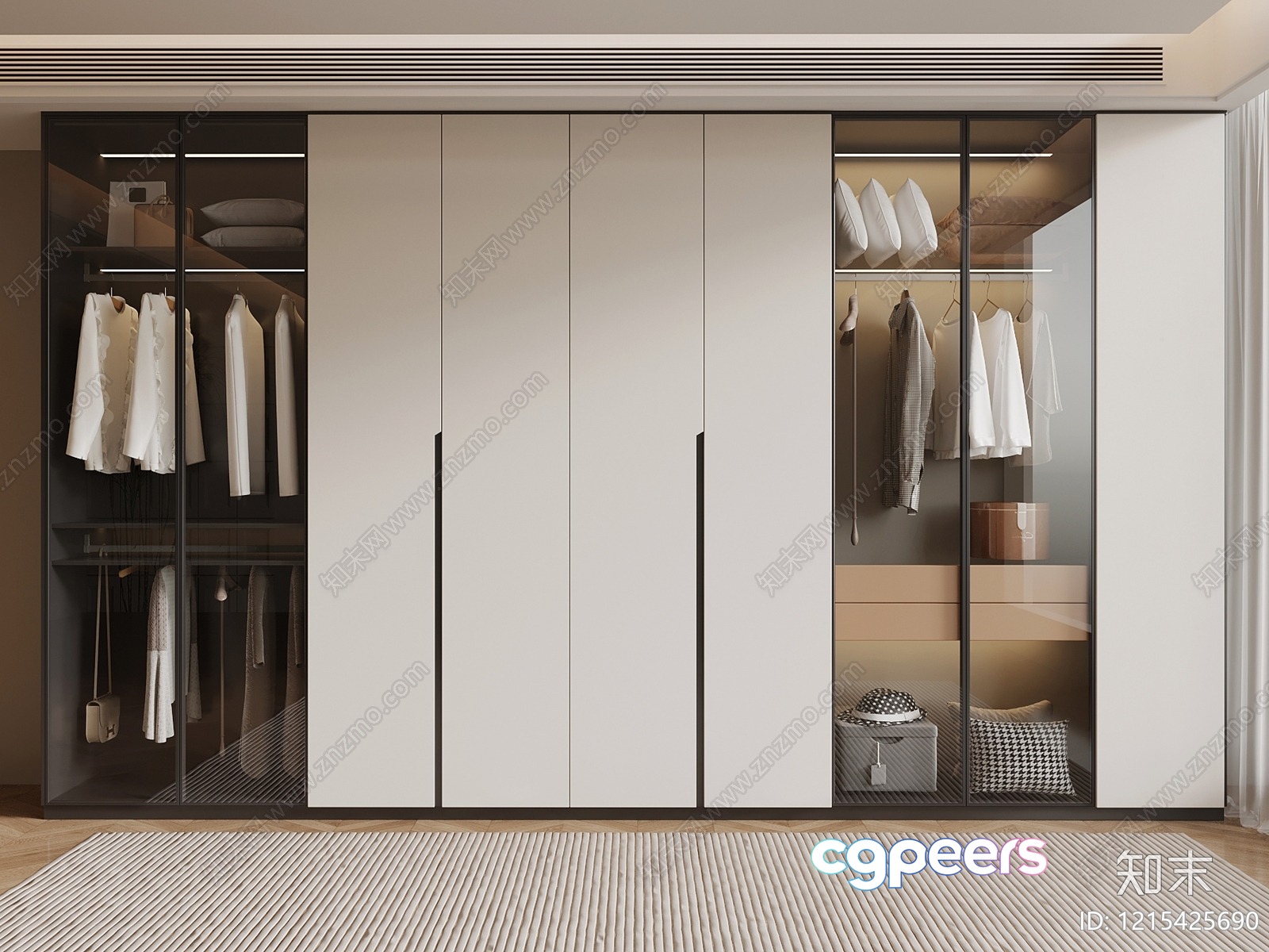 Modern White Wardrobe 3D Model - 9909 - VRAY Render Modern White Wardrobe 3D Model - 9909 - VRAY Render