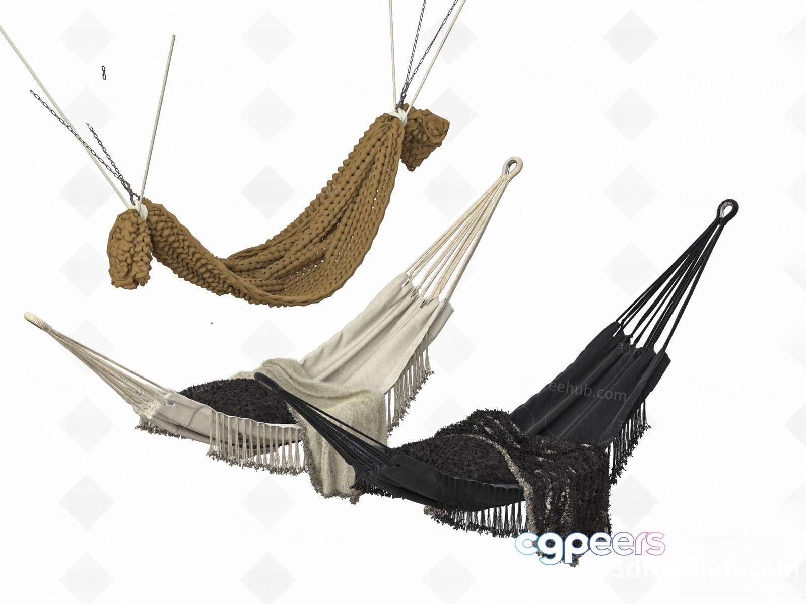 Two Hammocks 3D Model - 18501 - VRAY Render Two Hammocks 3D Model - 18501 - VRAY Render