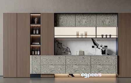 Modern Kitchen 3D Model - 1193 - VRAY Render