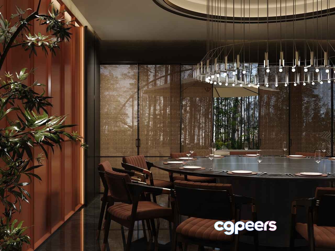 A Modern Dining Room 3D Model - 14754 - VRAY Render
