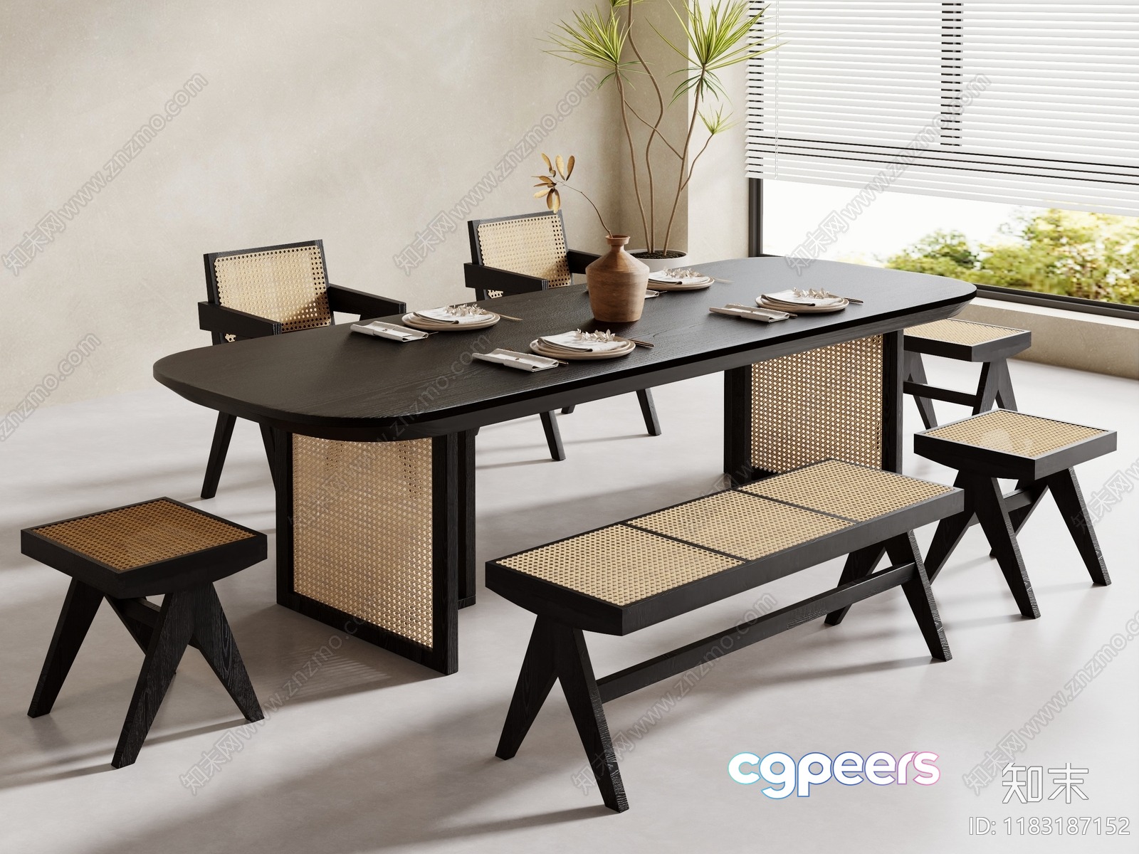 Modern Dining Room 3D Model - 6522 - VRAY Render